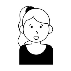 happy woman with ponytail cartoon  icon image vector illustration design 