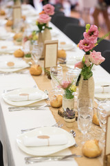 Déco de table de mariage champêtre