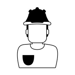 worker avatar with industrial safety icon image vector illustration design 