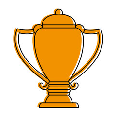 trophy cup icon image vector illustration design  yellow color