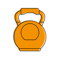 kettlebell weight lifting icon image vector illustration design  yellow color