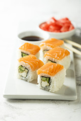 Philadelphia rolls with salmon
