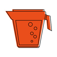 jug with beverage icon image vector illustration design  orange color