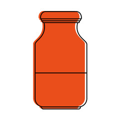 bottle with liquid icon image vector illustration design  orange color