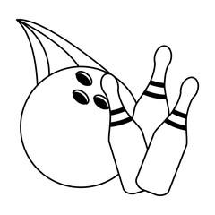 bowling ball and pins icon image vector illustration design 