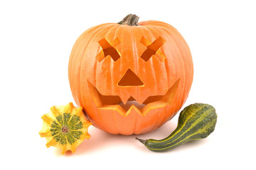 Halloween pumpkin, isolated on white.