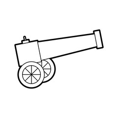 Old cannon isolated icon vector illustration design