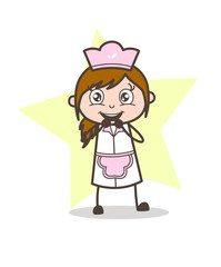 Cartoon Lovely Waitress Character Vector