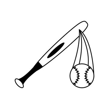 baseball ball and bat icon image vector illustration design 