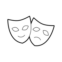 theater masks isolated icon vector illustration design