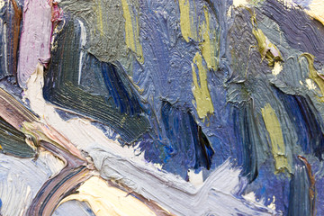 Abstract background of oil paint on canvas
