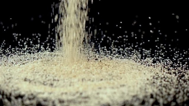 High quality video of falling quinoa in real 1080p slow motion 250fps