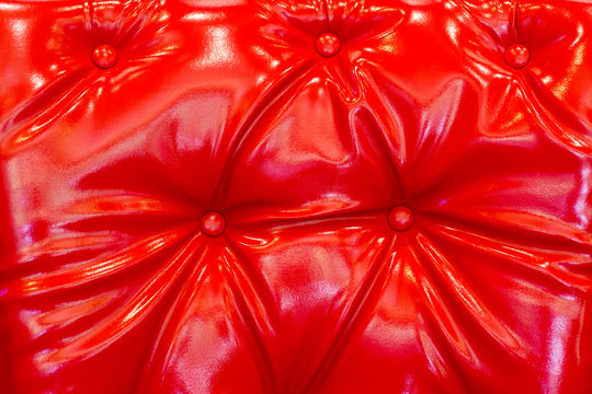 Red Glossy Shiny Polished Leatherette Leather For Background Texture