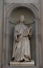 Obraz premium Leon Batt. Alberti. Statue in the Uffizi Gallery, Florence, Tuscany, Italy