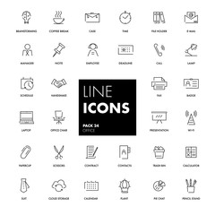 Line icons set. Office.