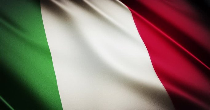 Italy realistic national flag seamless looping waving animation