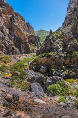 Fototapeta na wymiar The Kourtaliotiko Gorge (or Asomatos Gorge) - gorge on the southern side of the western part of the island of Crete. Greece.