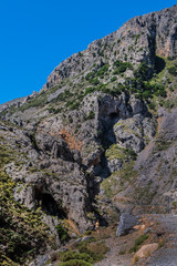 The Kourtaliotiko Gorge (or Asomatos Gorge) - gorge on the southern side of the western part of the island of Crete. Greece.