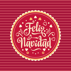 Feliz navidad. Xmas card. Spanish language