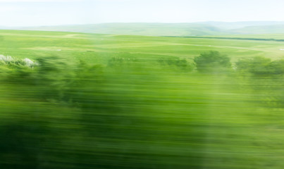 Nature in motion from the train window - Powered by Adobe