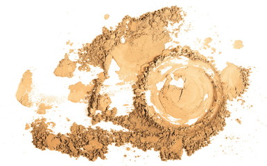 Cream face powder isolated on white background