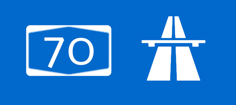 A70 Bundesautobahn Schild