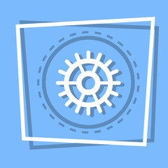 Cog Wheel Icon Gear Settings Web Button Flat Vector Illustration