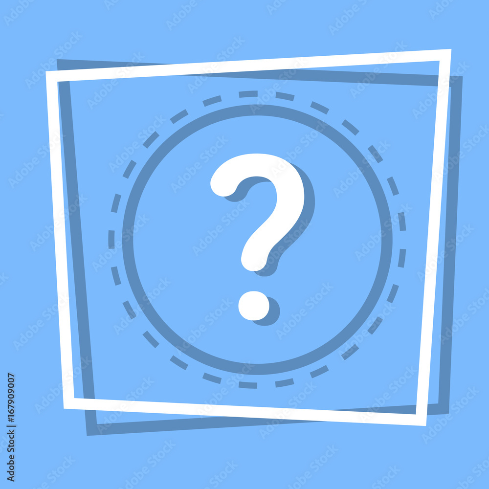 Poster question mark icon information help web button flat vector illustration