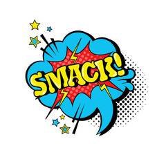 Comic Speech Chat Bubble Pop Art Style Smack Expression Text Icon Vector Illustration