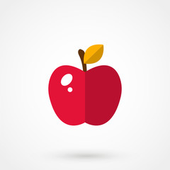 Red apple illustration isolated on white background