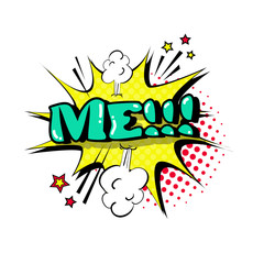 Comic Speech Chat Bubble Pop Art Style Me Expression Text Icon Vector Illustration