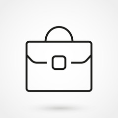 Briefcase sign line vector icon. Businessman case line icon. Diplomat sign. Hand baggage symbol flat