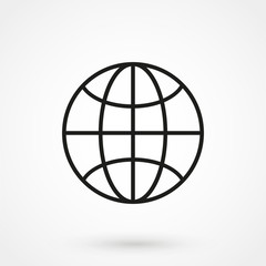 Illustration of globe thin line icon design