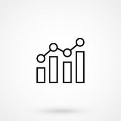 Business growing graph line icon, Infographic, finance and managment vector graphics