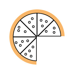 delicious pizza isolated icon vector illustration design