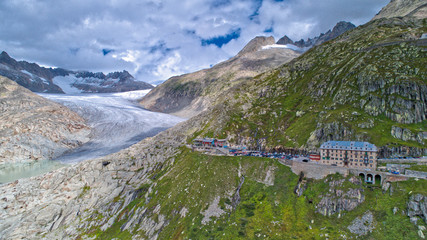 Hotel Belvedere mit Rhonegletscher, Schweiz
