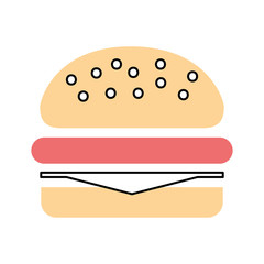 delicious burger isolated icon vector illustration design