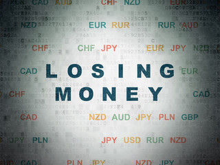 Money concept: Losing Money on Digital Data Paper background
