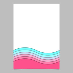 Blank page template from curved layers - vector stationery design with shadow effect