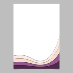 Page template from curved stripes - vector flyer design with 3d shadow effect