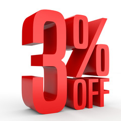 Three percent off. Discount 3 %.