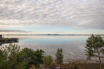 Frenchman Bay at dusk at Bar Harbor Maine USA