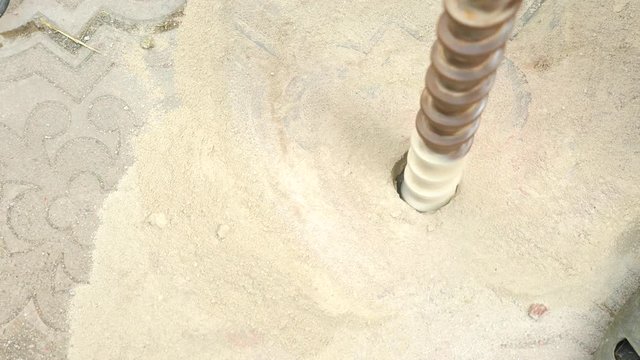 Drill During Operation. Closeup. drilling of the wells. 4k. Slow motion