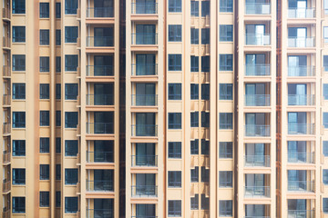 Fototapeta na wymiar Empty high residential buidling close-up in China
