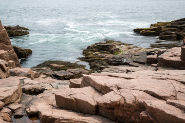 Fototapeta na wymiar The rocks at Thunder Hole in Acadia National Park in Maine