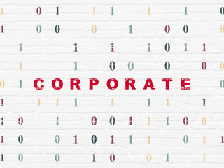 Finance concept: Corporate on wall background