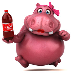 Pink Hippo - 3D Illustration