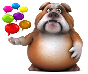 Naklejka premium Fun bulldog - 3D Illustration