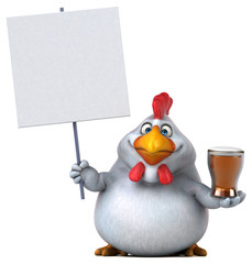 Fun chicken - 3D Illustration