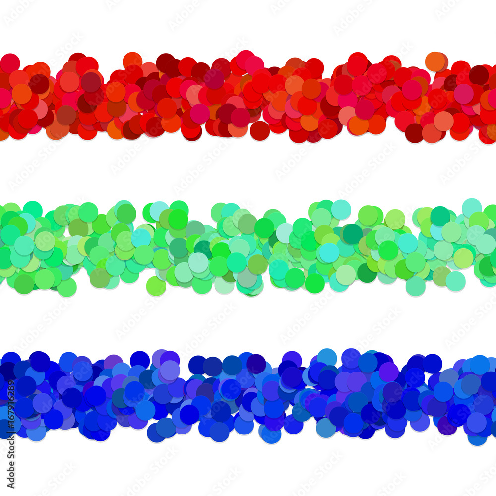 Poster repeatable abstract dot pattern page dividing line design set - vector graphic elements from colored